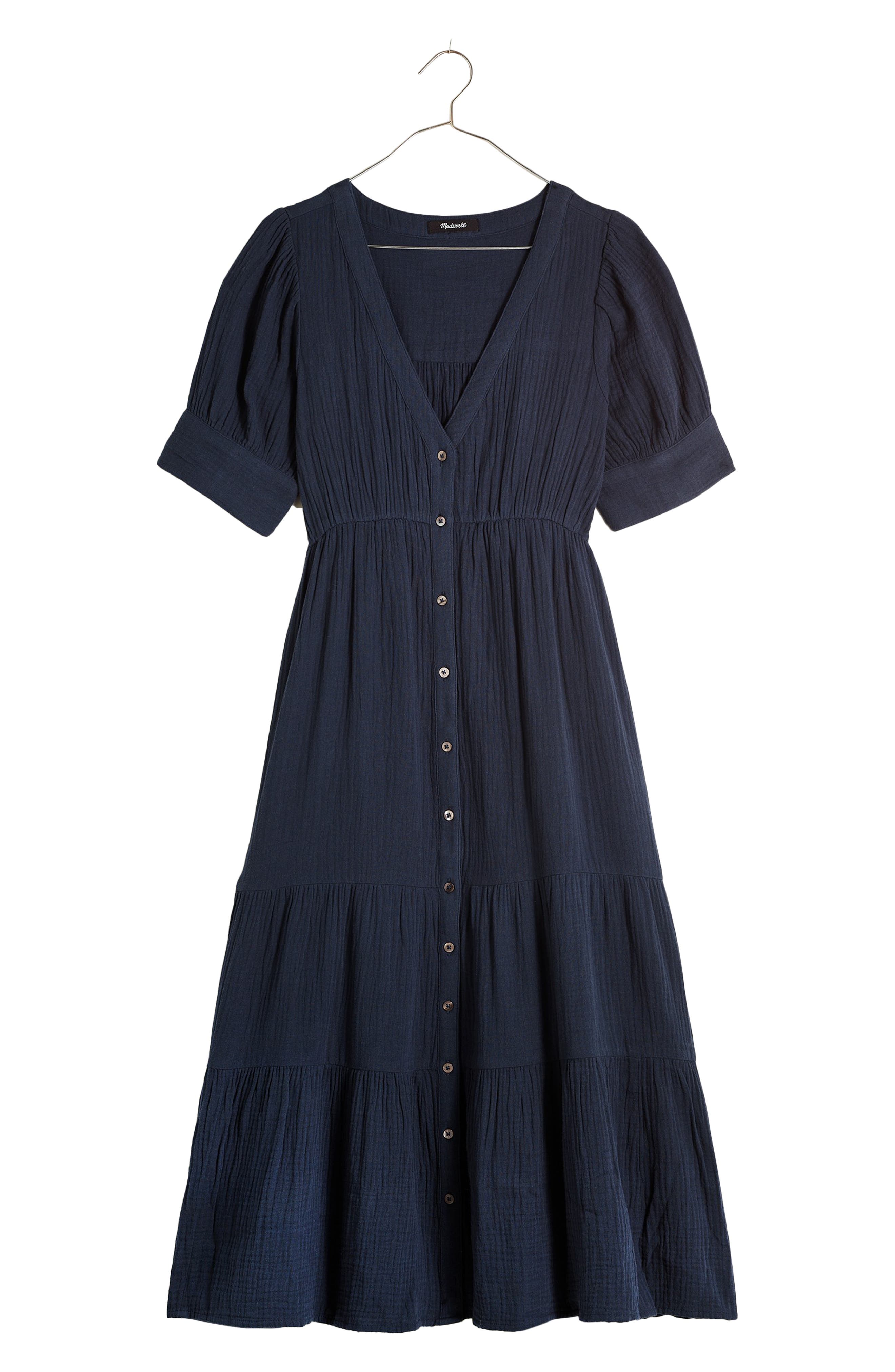 madewell lightspun v neck midi dress NWT Madewell Lightspun V-Neck Midi Dress, black, size small