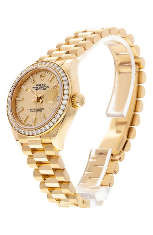 Shop Watchfinder & Co. Rolex  Datejust Lady 28 Bracelet Watch, 28mm In Champagne