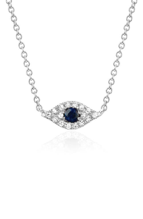 EF Collection Diamond & Sapphire Evil Eye Choker Necklace in 14K White Gold at Nordstrom