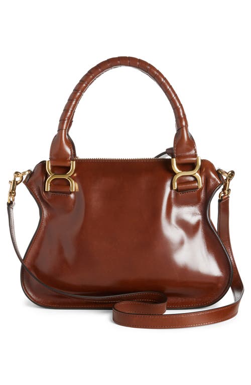 Shop Chloé Small Marcie Leather Satchel In Sooty Brown