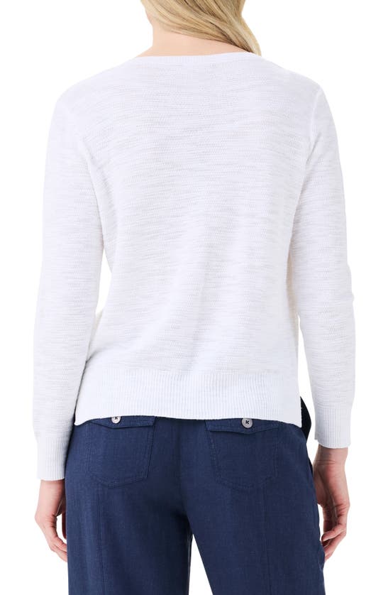 Shop Nic + Zoe Nic+zoe Breezy Open Stitch Sweater In Paper White