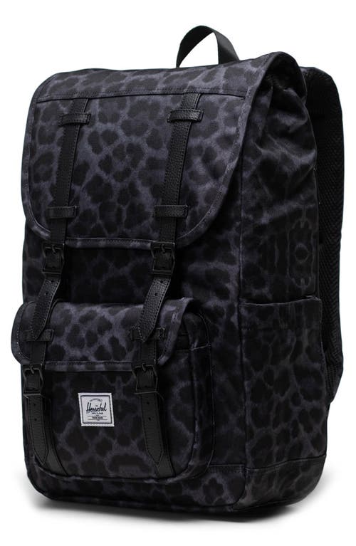 Shop Herschel Supply Co . Little America Backpack In Digi Leopard Black