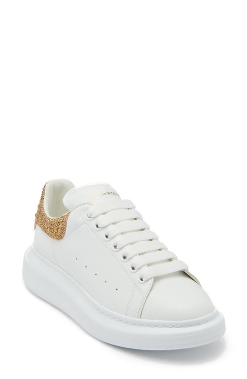 Alexander McQueen Oversized Sneaker White/Gold at Nordstrom,