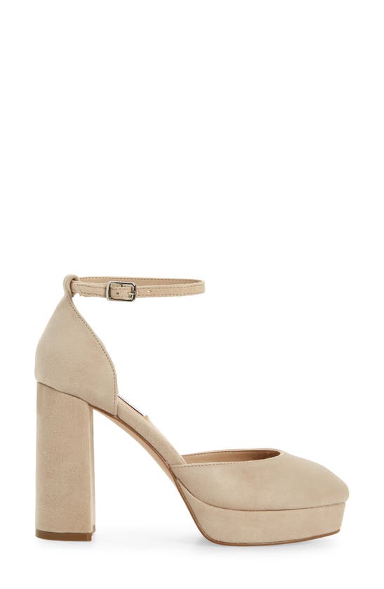 Shop Steve Madden Truthe Platfrom Pump In Taupe Suede