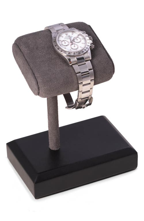 Shop Bey-berk Leather Watch Display Stand In Black