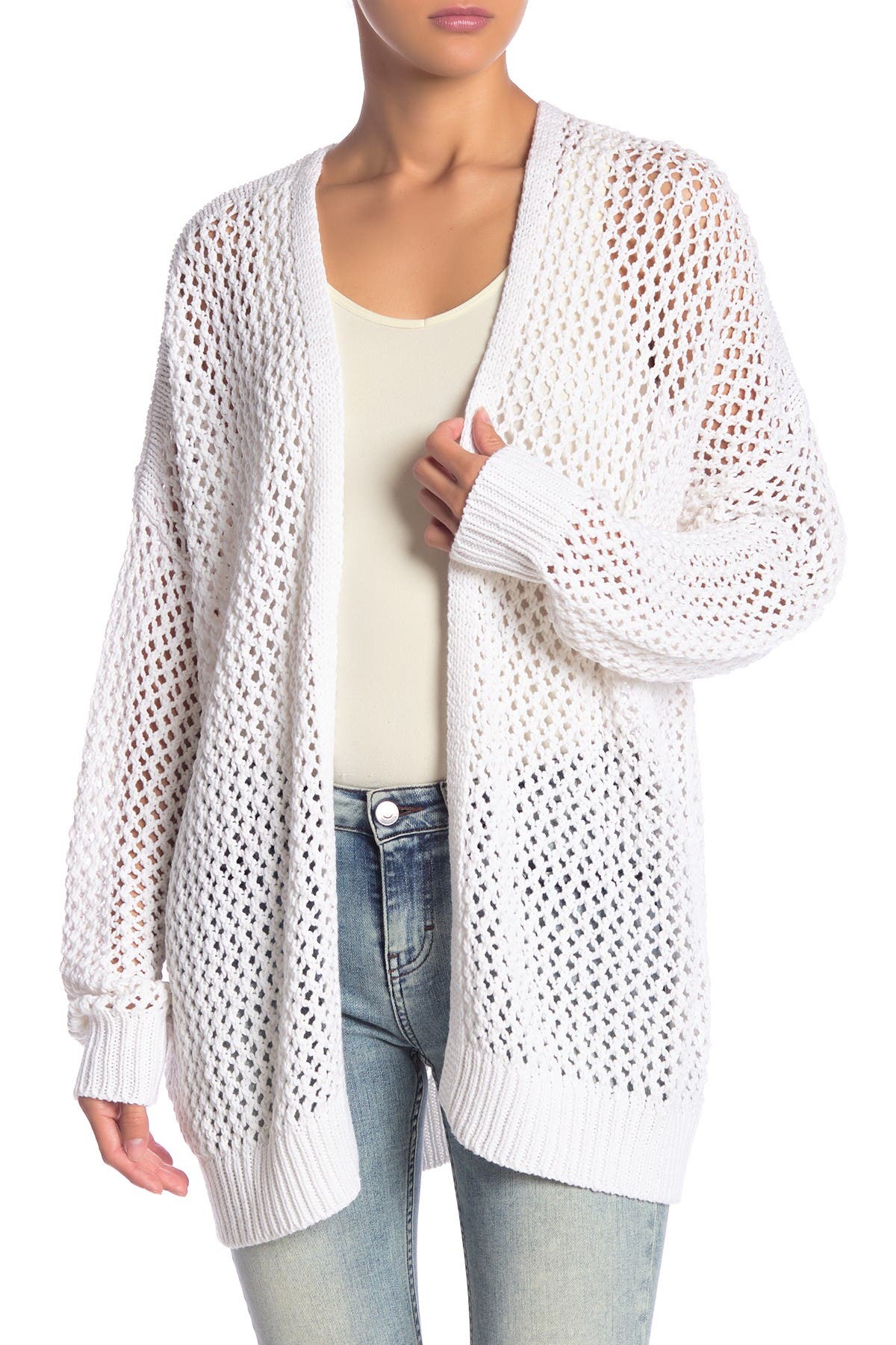 open knit cardigan