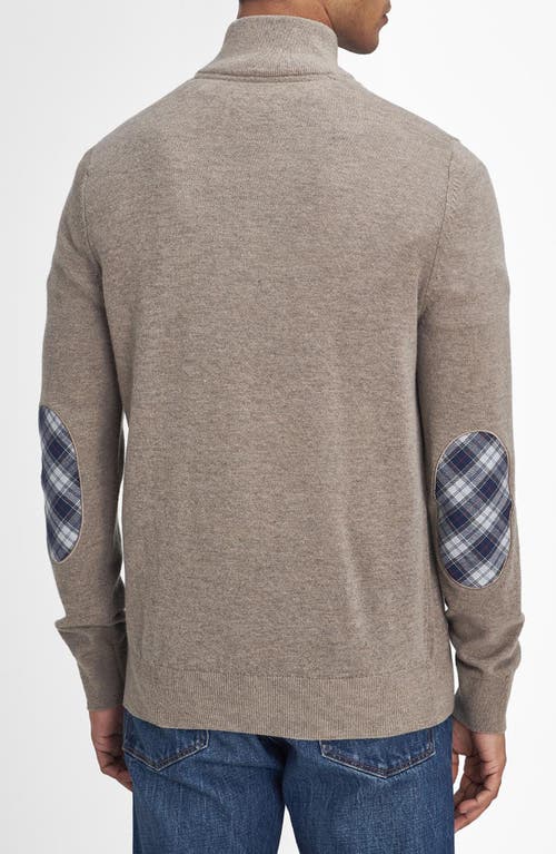 Shop Barbour Marlow Merino Wool & Cashmere Half Zip Sweater In Stone