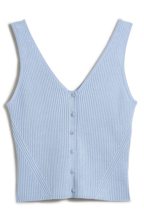 Washed Frayed Edge Ribbed Tank Top in White - Retro, Indie and Unique  Fashion