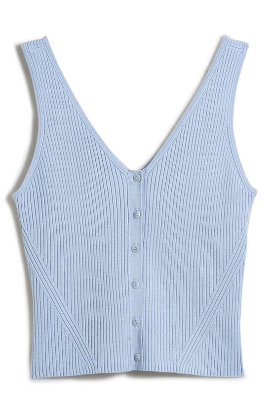 Shop Madewell The Signature Knit Button Front Sweater Tank In Craft Blue