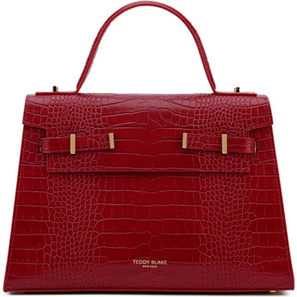 Teddy Blake Ava Croco Gold 14" In Dark Red