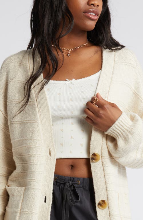 Shop Bp. Everyday V-neck Cotton Blend Cardigan In Beige Oatmeal Light Heather