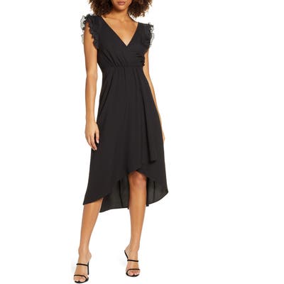 Ali & Jay Flutter Sleeve High/low Dress, Black