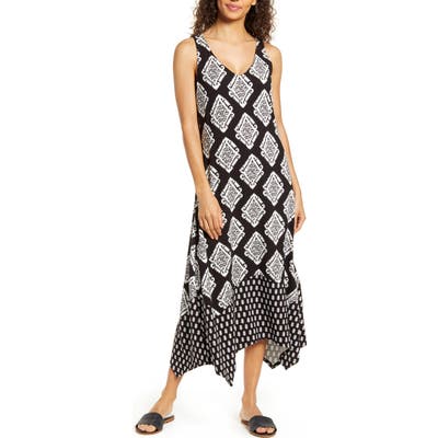 Tommy Bahama Taj Tiles Sleeveless Midi Dress, Black