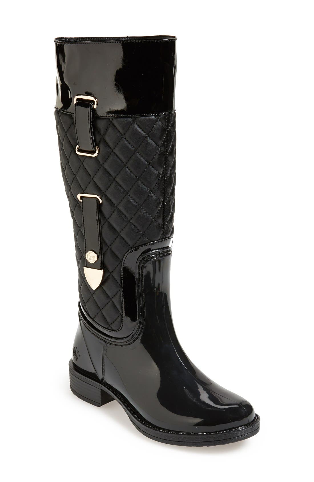 Posh Wellies 'Quizz' Quilted Tall Rain 