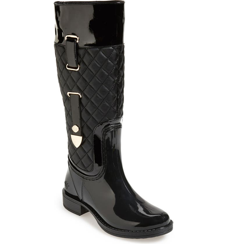 Posh Wellies 'Quizz' Quilted Tall Rain Boot (Women) | Nordstrom