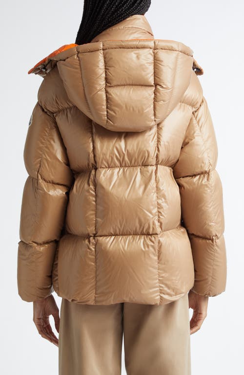 Shop Moncler Parana Down Puffer Jacket With Removable Hood In Light Beige