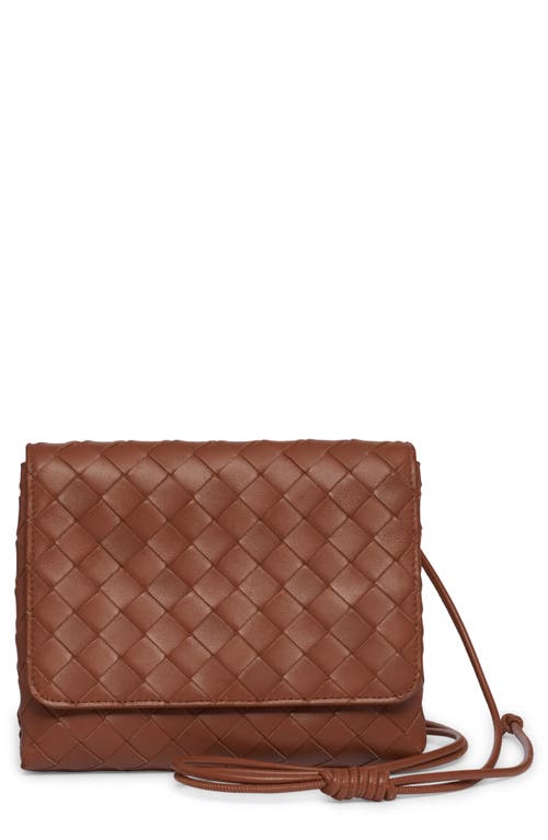 Bottega Veneta Mini Intrecciato Leather Crossbody Bag in 2650 Wood-Gold at Nordstrom