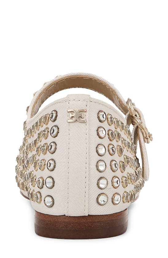 Shop Sam Edelman Michaela Rhinestone Mary Jane Flat In Modern Ivory