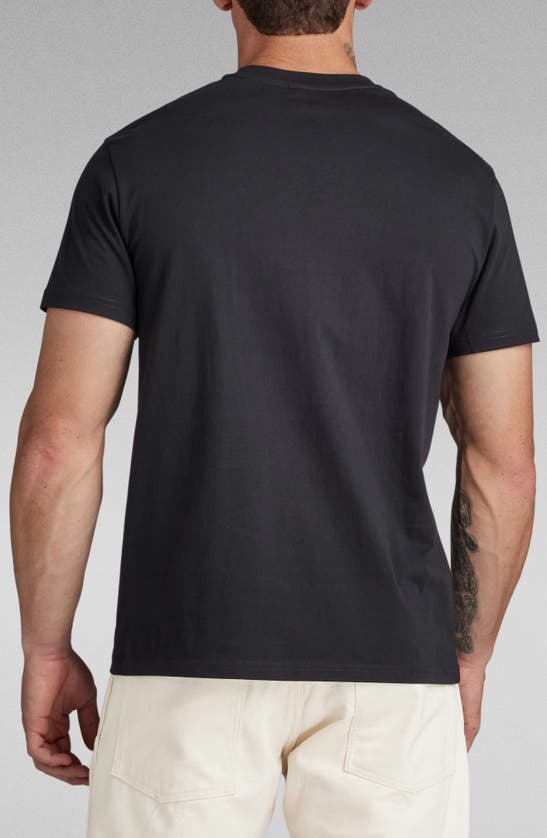 Shop G-star Oblique Graphic T-shirt In Dark Black