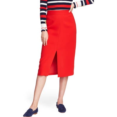 Court & Rowe Front Slit Crepe Pencil Skirt, Red