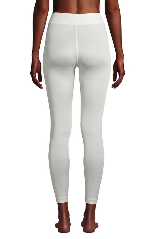 Lands' End Silk Interlock Long Underwear Leggings Pants In Ivory