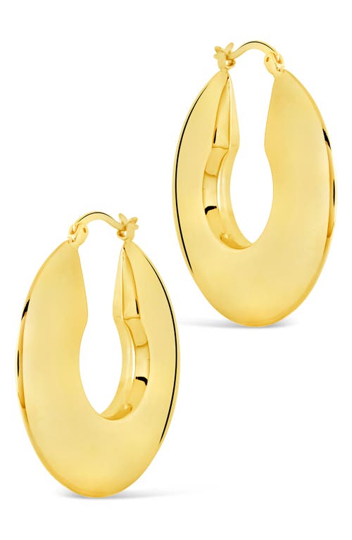 Sterling Forever Paige Flat Tube Hoop Earrings In Gold