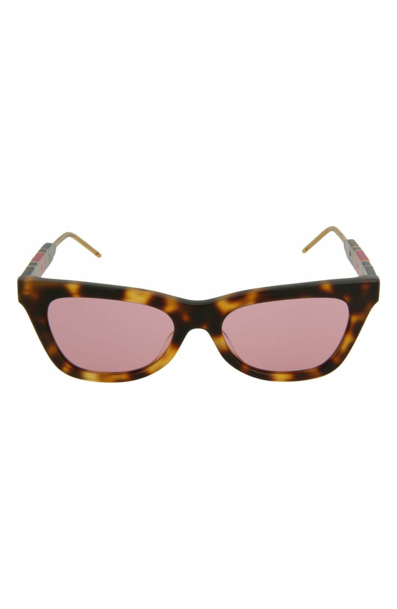 Gucci 53mm Cat Eye Sunglasses In Havana Havana Pink