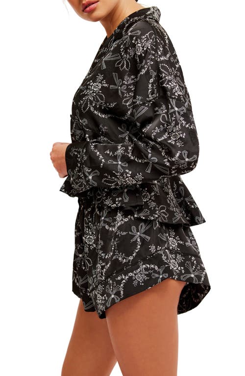 Shop Free People Beauty Sleep Short Pajamas In Black Combo