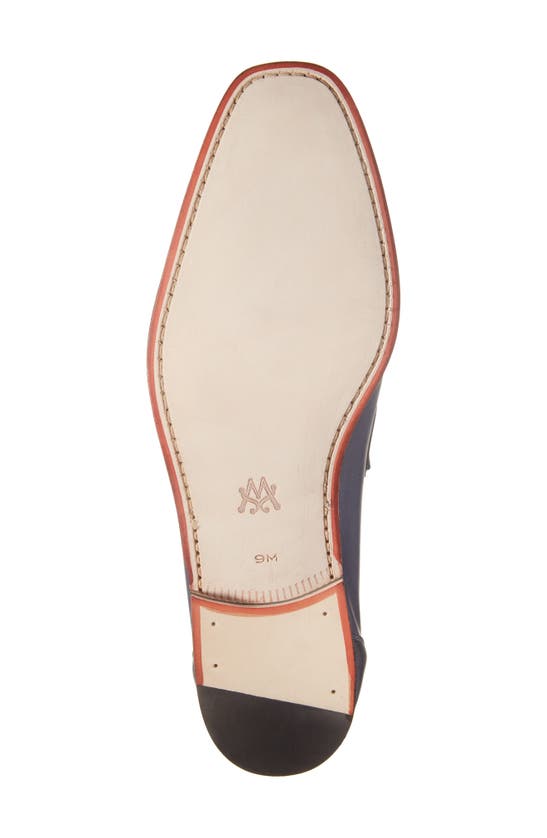 Shop Mezlan Brunello Horsebit Loafer In Pearl Grey/ Navy