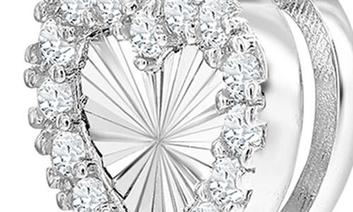Simona Cubic Zirconia Oval Heart Stud Earrings In Silver
