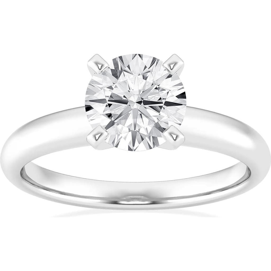 Shop Badgley Mischka Collection 14k Gold Round Cut Lab-created Diamond Ring In White Gold