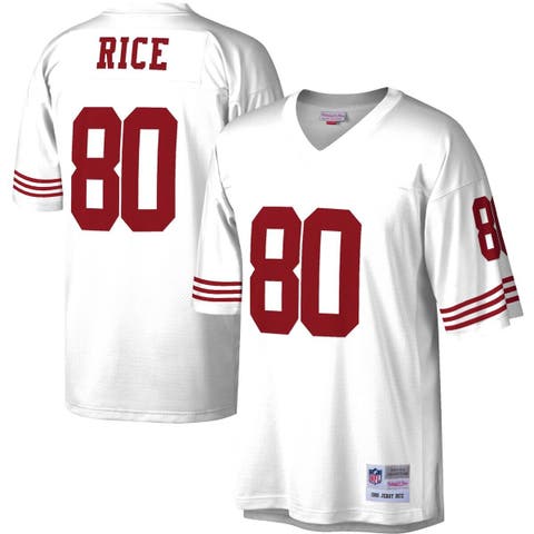 Men's Mitchell & Ness Jerry Rice Scarlet San Francisco 49ers Retired Player  Name & Number Acid Wash Top 