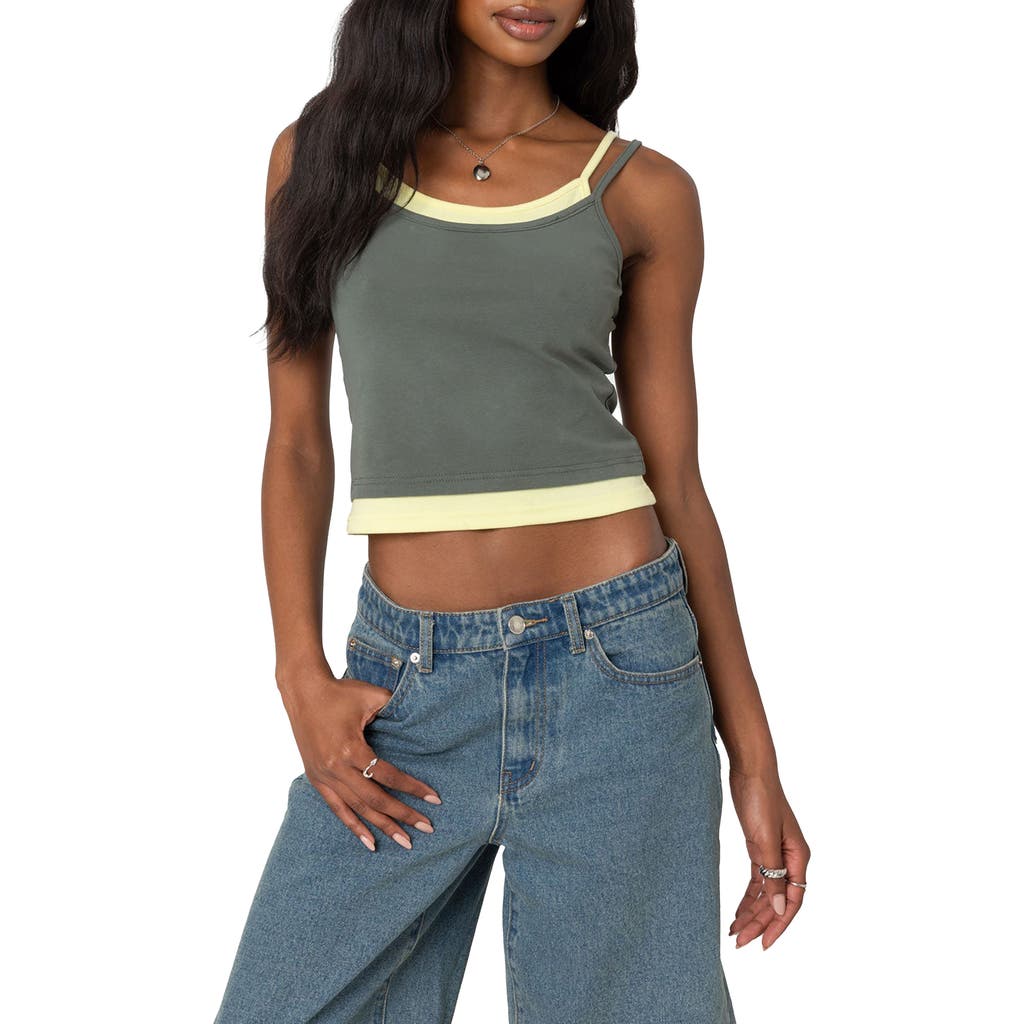 EDIKTED EDIKTED ELEMENT LAYERED STRETCH COTTON TANK