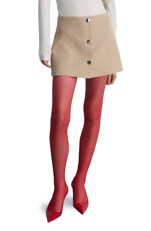 Mango Button Detail Cotton Blend Tweed Miniskirt In Medium Brown