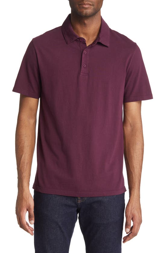 Click to view more detailed imagery on our partner's website Vince Regular Fit Garment Dyed Cotton Polo Shirt In Deep Wine