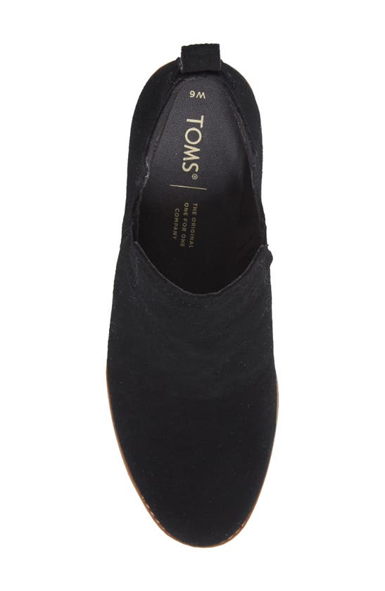 Toms Gwen 10021339 Boot Women Us 8.5 Black Suede Wedge Heel Ankle Bootie Zpo2356 In Black