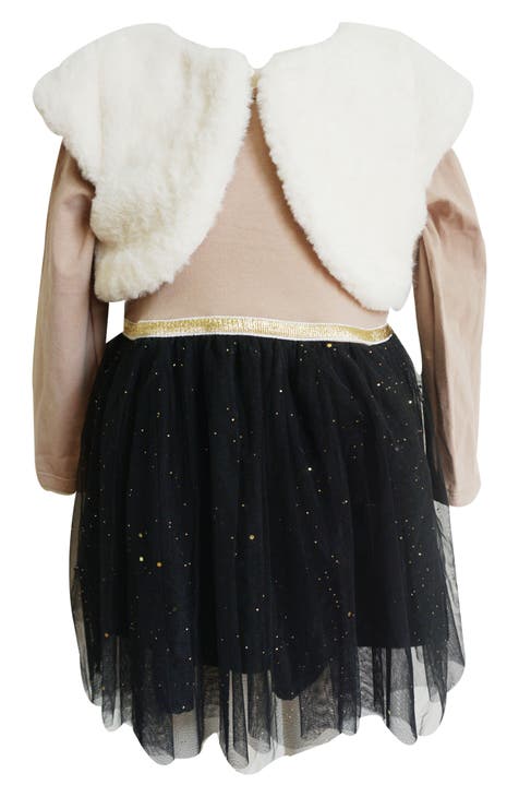 Kids' Tulle Party Dress with Faux Fur Bolero (Baby)