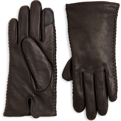 Polo Ralph Lauren Whipstitch Leather Gloves, Black
