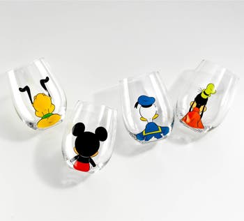 JoyJolt Disney Squad Mickey Mouse & Pals Looking Backwards Stemless Wine  Glasses -15 oz - Stainless Steel & Reviews
