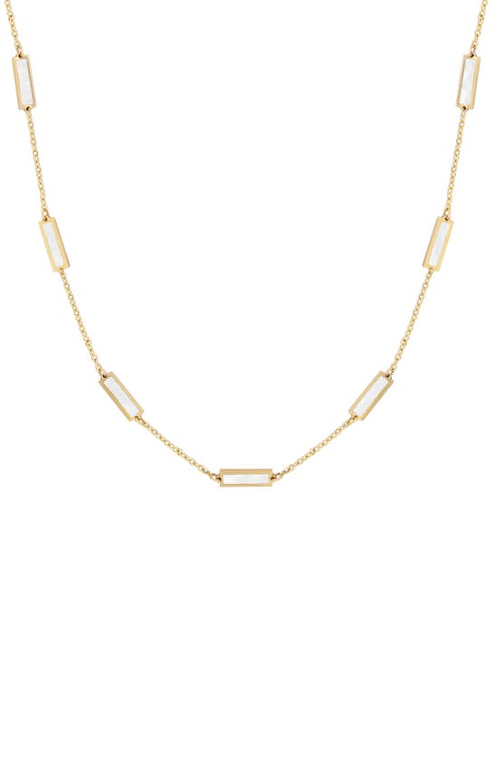 House Of Frosted Bar Station Necklace In Mother Of Pearl