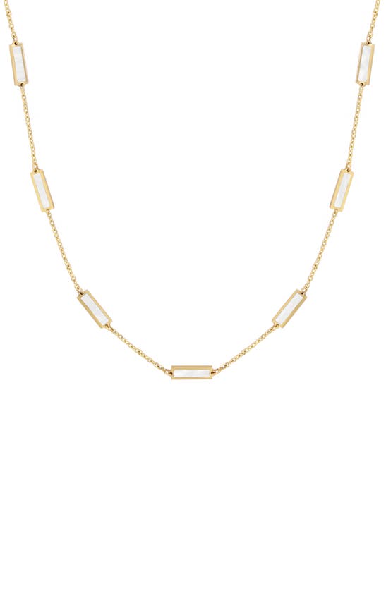 House Of Frosted Bar Station Necklace In Gold