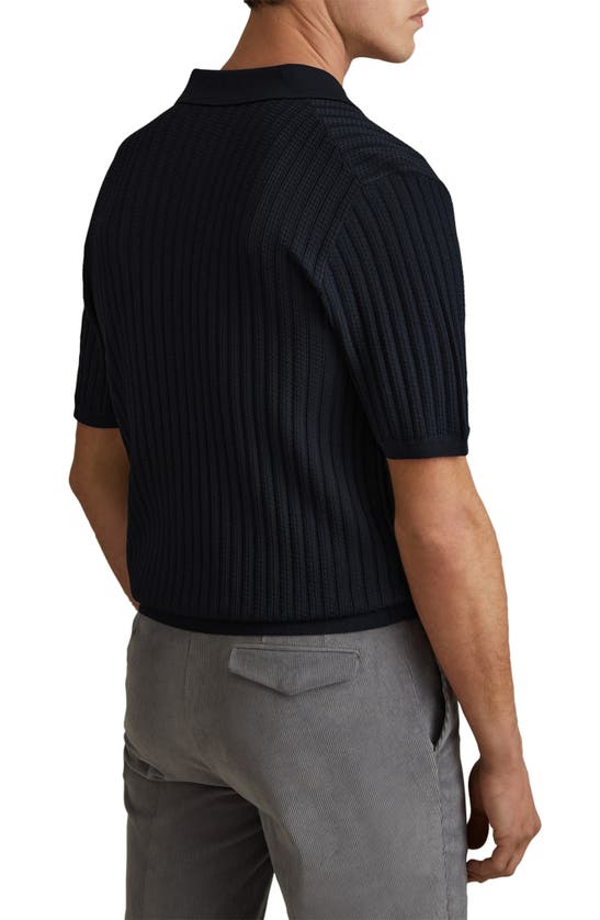 Shop Reiss Murray Short Sleeve Cardigan In Navy