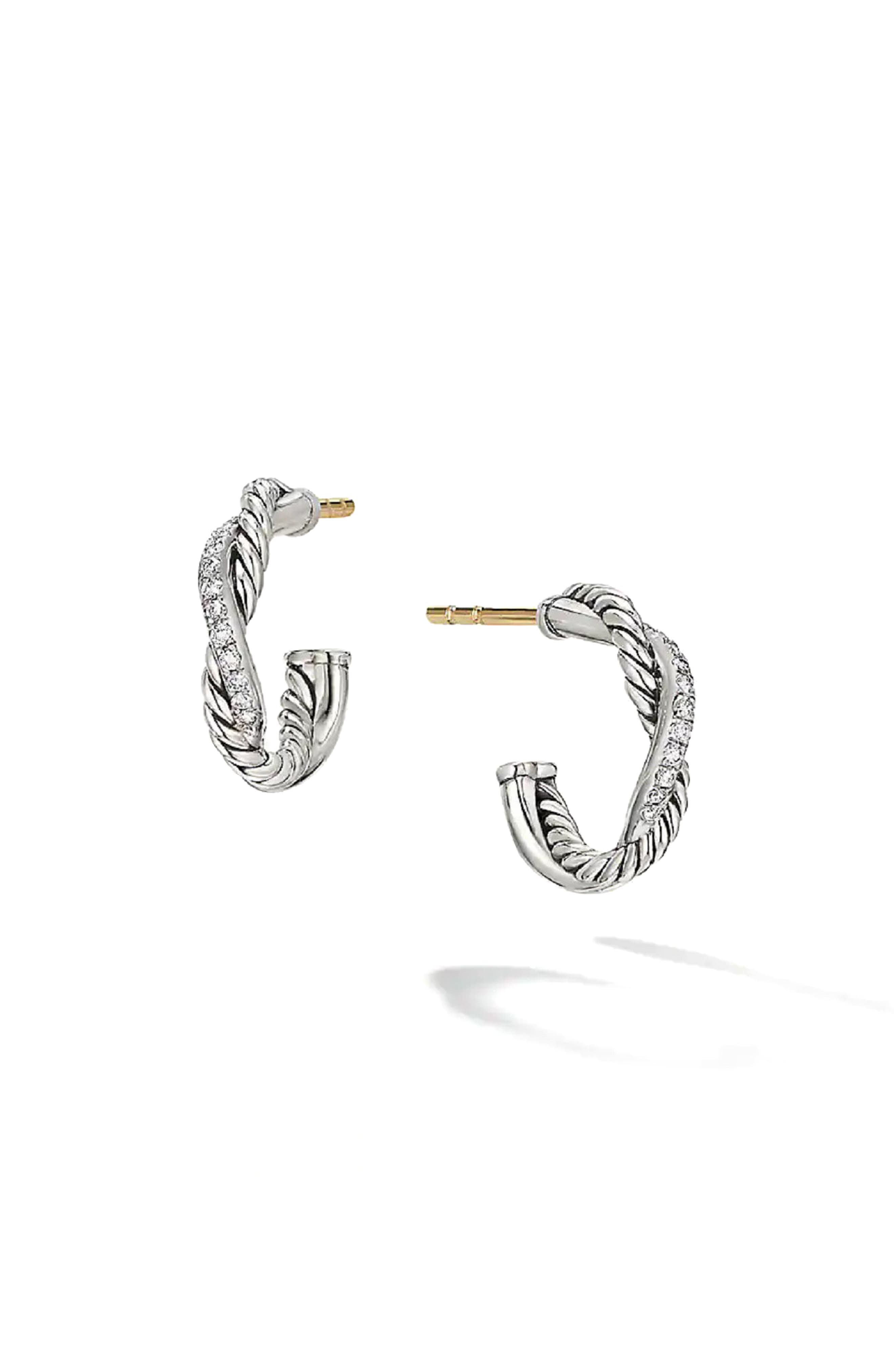 david yurman pave diamond hoop earrings