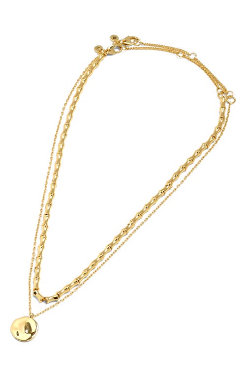 Madewell Set of 2 Beaded Pendant Necklaces in Pale Gold at Nordstrom