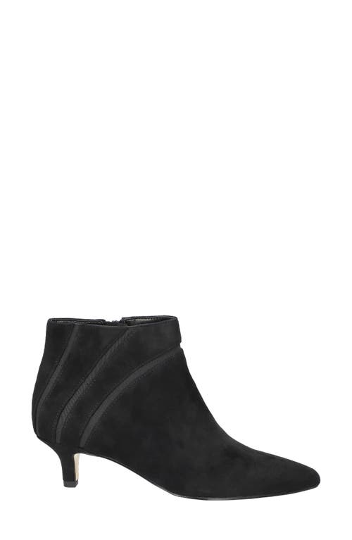 Shop Bella Vita Faraday Kitten Heel Bootie In Black Kidsuede Leather