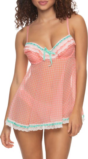 Black Bow 'Ruffles Galore' Underwire Chemise & Hipster Briefs - ShopStyle