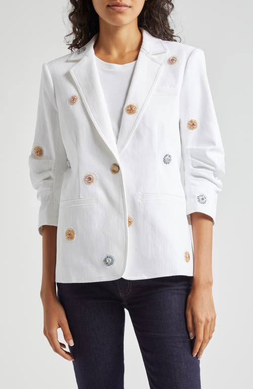 Cinq à Sept Khloe Ditsy Dots Denim Blazer White at Nordstrom,