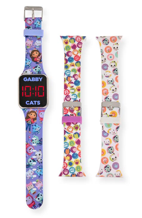 DreamWorks Gabby's Dollhouse Touch LED Watch with 2 Exra Straps Set