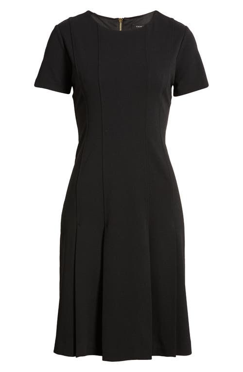 Shop Tahari Asl Stretch Crepe Fit & Flare Dress In Black