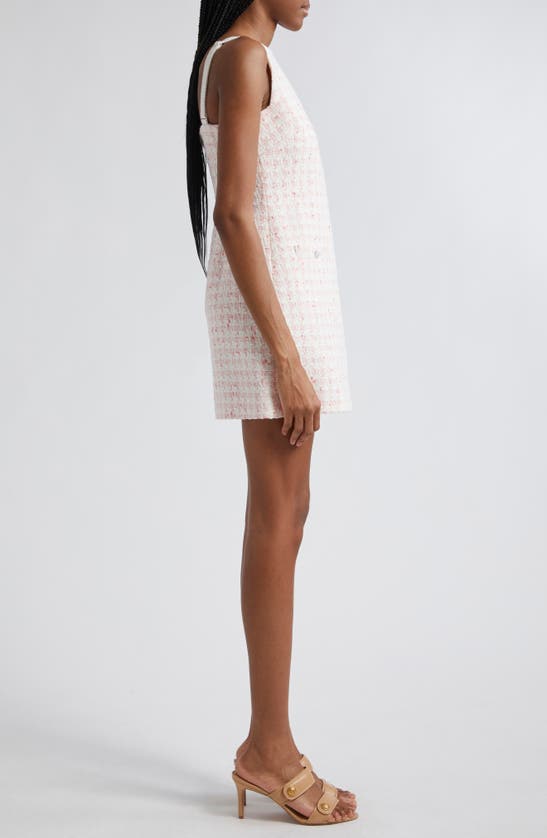 Shop Veronica Beard Xochi Cotton Blend Tweed Minidress In Off White/ Coral